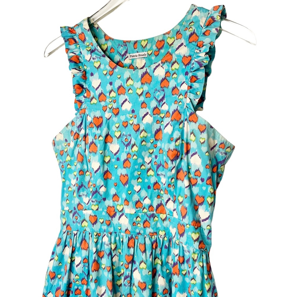 Anthropologie Patria Amada Vintage Pinafore Prairie Cottage Core Heart Dress S - Picture 2 of 7